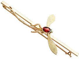 antique gold dragonfly brooch