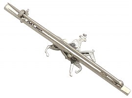 Diamond and Enamel, Platinum and 18 ct White Gold Hunting Bar Brooch - Antique Victorian