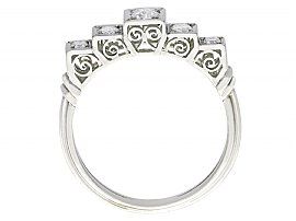 Graduated Five Stone Ring in 18k White Gold
