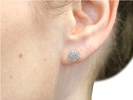 Cluster stud earrings wearing