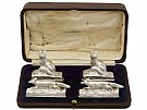 Set of Four Sterling Silver Menu / Card Holders by Garrard & Co Ltd - Antique George V