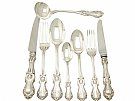 Sterling Silver Canteen of Cutlery for Eight Persons - Antique Victorian (1900)