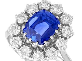 Sapphire and Diamond Cluster Ring  