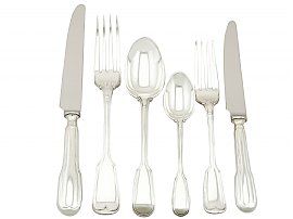Sterling Silver Canteen of Cutlery for Eight Persons by George Adams - Antique Victorian (1861)