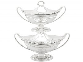 Sterling Silver Sauce Tureens with Ladles