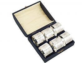 Sterling Silver Napkin Rings Set of Six by Joseph Gloster Ltd  - Antique George V (1923)