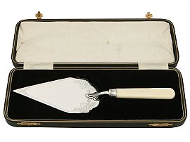 Sterling Silver and Carved Handled Presentation Trowel by James Deakin & Sons - Antique George V (1925)