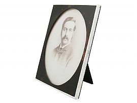 Sterling Silver & Tortoiseshell Photograph Frame by Mappin & Webb Ltd - Antique George V (1916)
