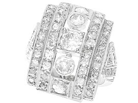 2.66 ct Diamond and Platinum Dress Ring - Art Deco - Vintage Circa 1940