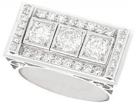 1.89 ct Diamond and Platinum Cocktail Ring - Art Deco Style - Vintage Circa 1950