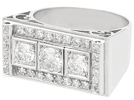Art Deco Rectangular Diamond Cocktail Ring