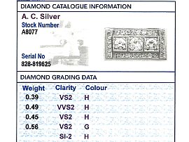 Rectangular Diamond Ring Vintage Grading Card
