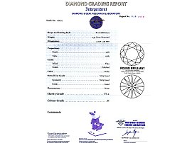 Rectangular Diamond Ring Vintage Certificate