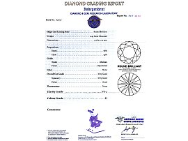 Rectangular Diamond Ring Vintage Certificate