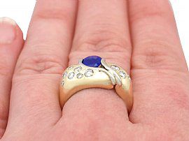 gold sapphire diamond ring