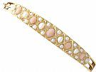 Coral and Seed Pearl, 15 ct Yellow Gold Bangle - Antique Victorian