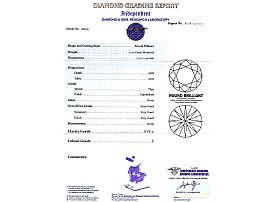 Gold Diamond Teardrop Pendant Certificate