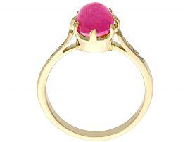 Cabochon pink star ruby ring