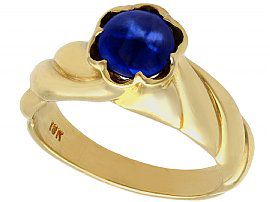 1.22 ct Sapphire and 18 ct Yellow Gold Dress Ring - Vintage Circa 1980