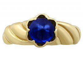 sapphire and yellow gold ring