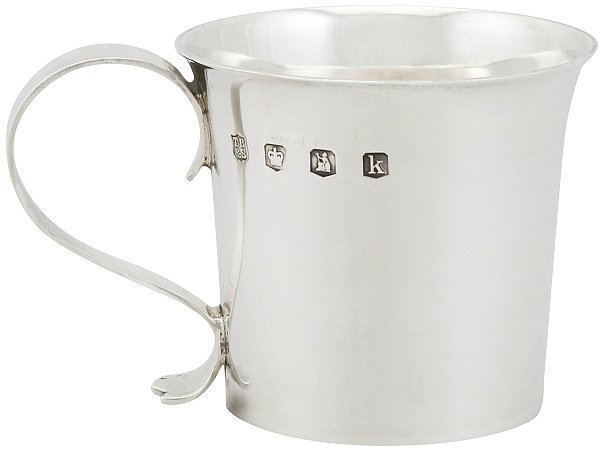 Britannia Standard Silver Christening Mug by Thomas Bradbury & Sons - Antique George V (1927)