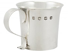 Britannia Standard Silver Christening Mug by Thomas Bradbury & Sons - Antique George V (1927)