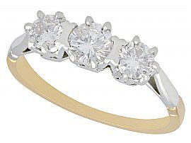 Vintage Diamond Trilogy Ring in 18 ct Yellow Gold