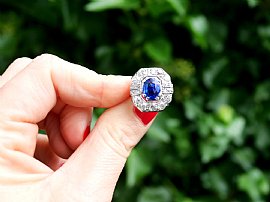 antique sapphire cluster ring outside 