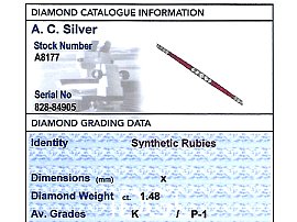 Ruby and Diamond Brooch grading card