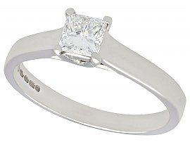 0.48 ct Diamond and 18 ct White Gold Solitaire Ring - Vintage Circa 1990