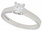 0.48 ct Diamond and 18 ct White Gold Solitaire Ring - Vintage Circa 1990