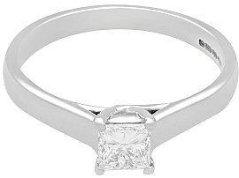 Princess Cut Solitaire Ring White Gold