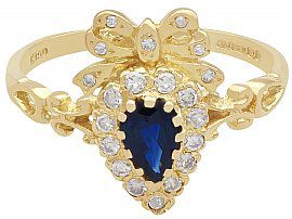 Victorian style sapphire ring in gold