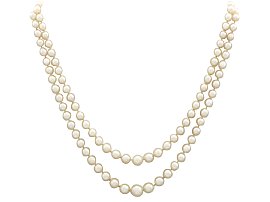 Vintage Double Strand Pearl Necklace for sale