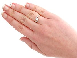 antique diamond twist ring wearing