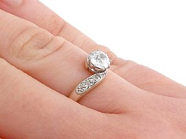 antique diamond twist ring wearing
