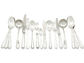 Sterling Silver Canteen of Cutlery for Twelve Persons by Roberts & Belk Ltd - Vintage (1973)