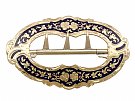 15 ct Yellow Gold and Blue Enamel Belt Buckle - Antique 1862