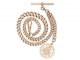 9 ct Rose Gold Albert Chain and Fob - Antique Circa 1920