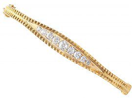1.22 ct Diamond and 15 ct Yellow Gold Bangle - Antique Victorian