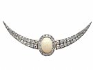 4.75 ct Opal and 4.45 ct Diamond, 9 ct Yellow Gold Crescent Brooch - Antique Victorian