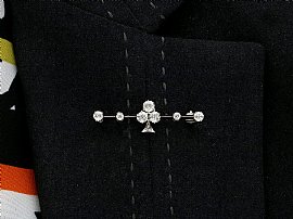 antique diamond bar brooch wearing
