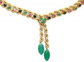 Gemstone Rope Chain Necklace