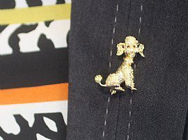 Gold Poodle Brooch wearing image