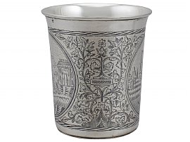 Russian Silver & Niello Enamel Beaker - Antique 1839
