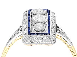 1920s Art Deco Diamond and Sapphire Ring UK