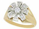 0.41 ct Diamond and 14 ct Yellow Gold Cluster Ring - Vintage Circa 1950