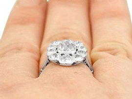 Wearing Platinum Diamond Cluster Ring