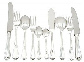 Sterling Silver Canteen of Cutlery for Eight Persons - Vintage Elizabeth II