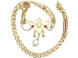 Antique Art Nouveau Necklace with Gemstones